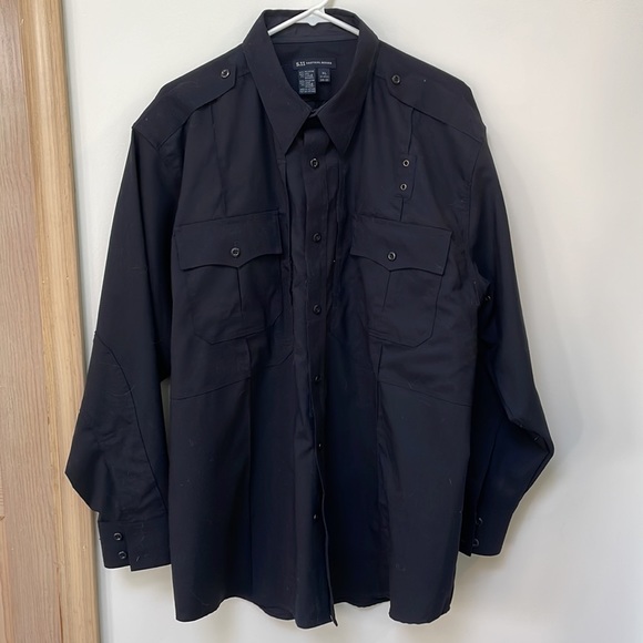 511 Tactical Mens shirt XL Zip Button Up Black - Picture 1 of 7